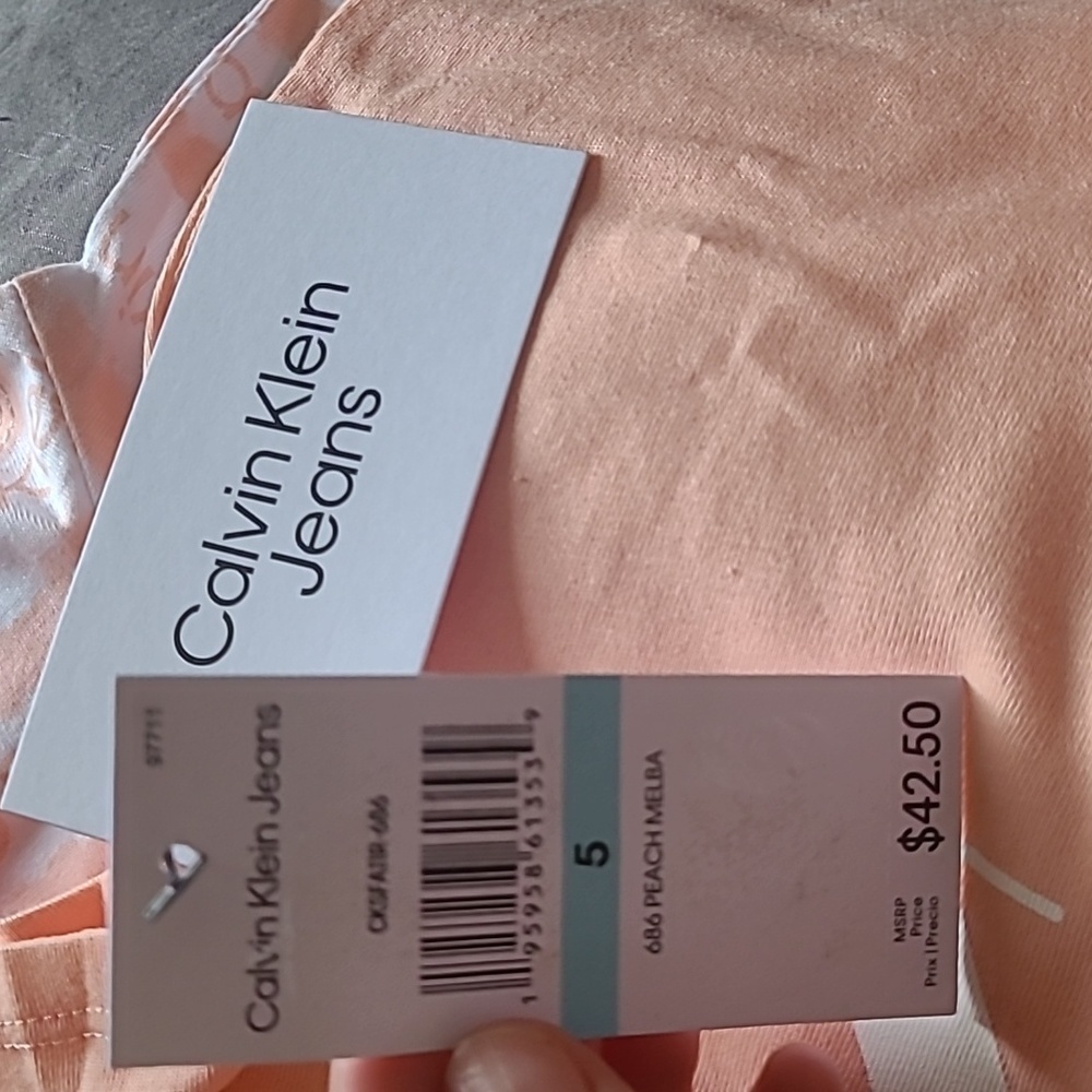 Calvin Klein 2-piece set shirts, Peach color, Size 5 - Picture 5 of 5